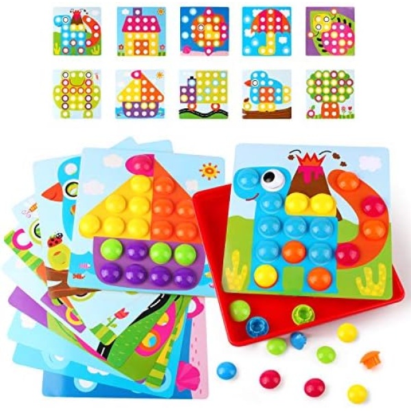 KIDCHEER Toddler Toys for Boys & Girls Educational Baby Gifts Color Matching Pegboard Montessori Learning Arts and Crafts Puzzle for Kids