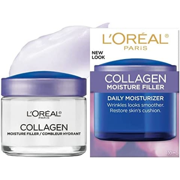 L’Oréal Paris Day and Night Moisturizer Cream, Collagen Moisture Filler Skincare, Hydrating Cream for Face, Neck and Chest to Smooth Skin and Reduce Look of Wrinkles, 50 ml