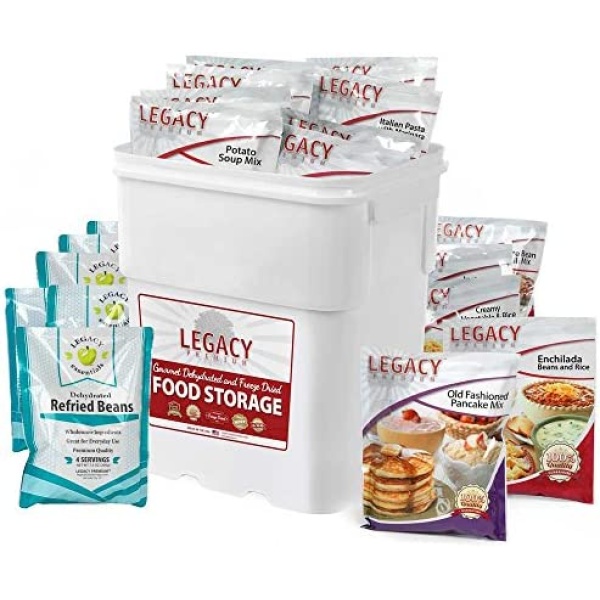 Legacy Emergency Food Ultimate Sample Pack - Survival Supply - 183 Large Servings: 34 Lbs - Breakfast, Lunch, Dinner, Sides & Drinks - Freeze Dried Storage Readiness Meals