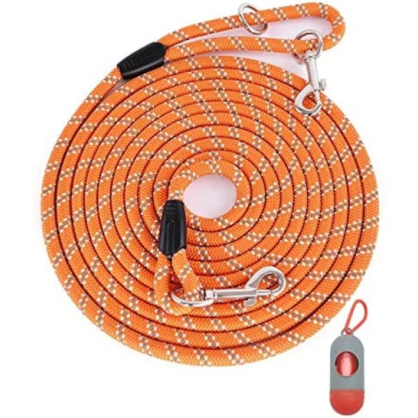 Long Rope Leash for Dog Training 16FT 30FT 50FT 100FT, Reflective Threads Check Cord Recall Training Agility Dog Lead for Large Medium Small Dogs, Dog Tie-Out Cable for Playing, Camping, or Backyard