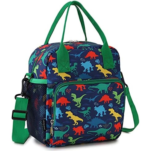 Lunch Box for Boys,RAVUO Dinosaur Insulated Lunch Bag for Kids Children Cute Insulated Cooler Thermal Meal Tote Kit with Handle and Detachable Shoulder Strap