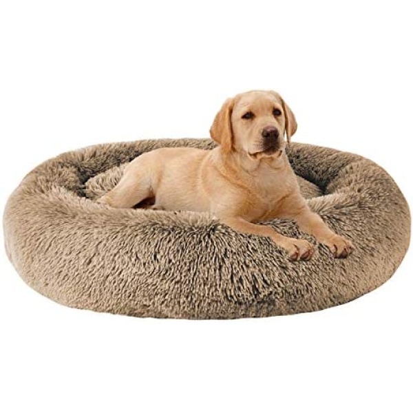 MFOX Dog Bed Cat Bed Donut, Pet Bed Faux Fur Cuddler, Machine Washable Self-Warming Pet Bed for Cats Small Medium Dogs