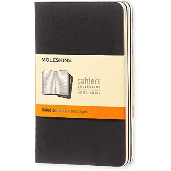 Moleskine Cahier Set of 3 Pocket Ruled Black