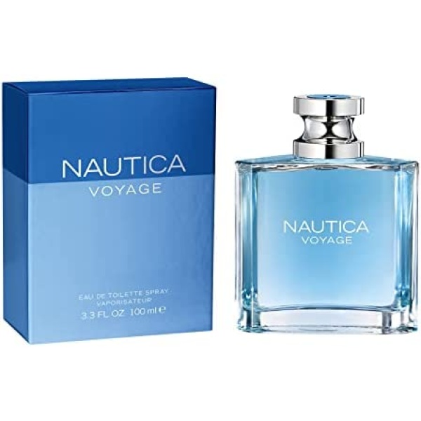 Nautica Voyage Eau De Toilette for Men - Fresh, Romantic, Fruity Scent - Woody, Aquatic Notes of Apple, Water Lotus, Cedarwood, and Musk - Ideal for Day Wear - 3.3 Fl Oz