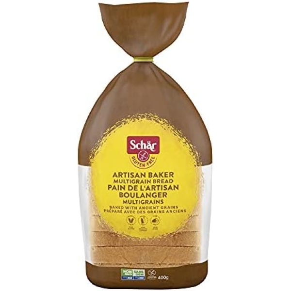 Schar Artisan Baker Multigrain Gluten-Free Bread - Non GMO, Dairy Free, Preservative Free, Pre-Sliced, 400g