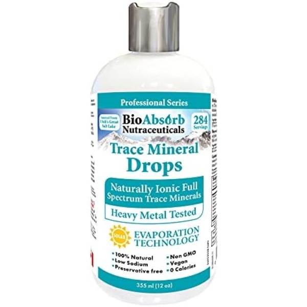 Trace Mineral Drops. Heavy Metal Tested. 284 Servings of Organic Trace Minerals From Concentrated Utah's GSL Sea Water. 125mg of Ionic Magnesium (355 ml)