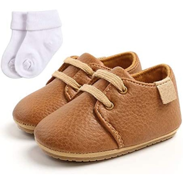 URMAGIC Baby Boys Girls Sneakers Shoes Anti-Slip Soft Sole Casual Moccasins Shoes Toddler Prewalkers First Walking Crib Shoes with Cotton Socks Gifts