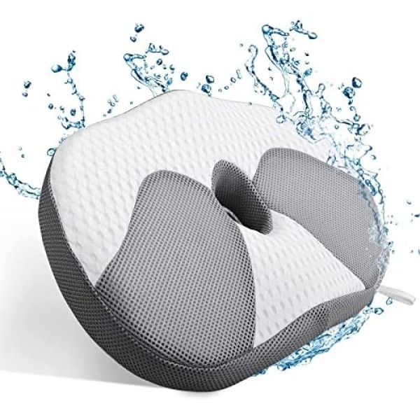 Vessgra Hot Tub Booster Seat, Bathtub Cushion 4D Air Mesh with 6 Non-Slip Powerful Suction Cups, Hot Tub Booster Seat Adults Submersible Spa Cushion, Washable and Quick Dry Bath for Indoor/Outdoor