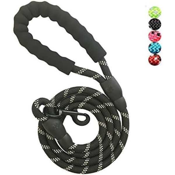 YSNJXL Strong Nylon Dog Leash Rope with Comfortable Padded Handle Training Lead for Medium and Large Breeds Dogs - Heavy Duty 5ft Long
