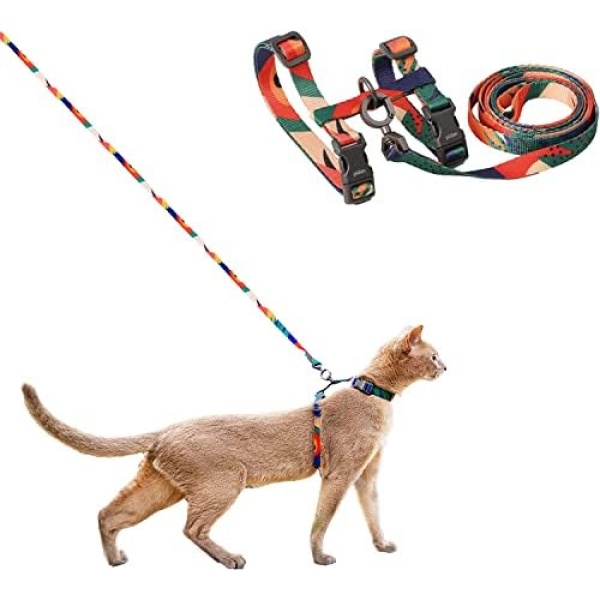 pidan Cat Harness and Leash Set for Walking Escape Proof - Adjustable Pet Harness for Kitten and Small Dogs Lightweight - Multicolor