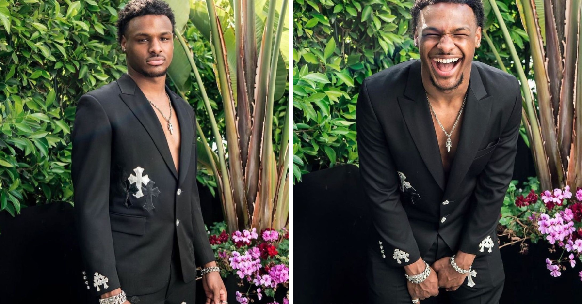 Bronny James Heads to Prom in a Custom Cross-Covered Chrome Hearts Suit and Dior Loafers