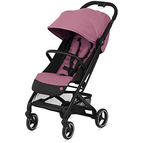 CYBEX Beezy Stroller, Lightweight Baby Stroller, Compact Fold, Compatible with all CYBEX Infant Seats, Stands for Storage, Easy to Carry, Multiple Recline Positions, Travel Stroller, Magnolia Pink