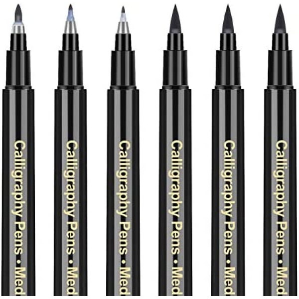 Calligraphy Pens kits for Beginners - 6 Pack Calligraphy Pen, Modern Caligraphy Brush Pen Set for Writing, Journaling, Drawing, Letter for Adults, Markers, Hand Lettering Pens, Back To School Supplies