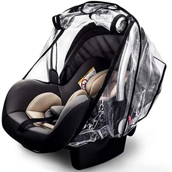 Car Seat Rain Cover,Food Grade EVA,Universal Car Seat Rain,Waterproof, Windproof Protection,Protect from Dust Snow,Rain Cover Features Quick-Access Zipper Door and Side Ventilation