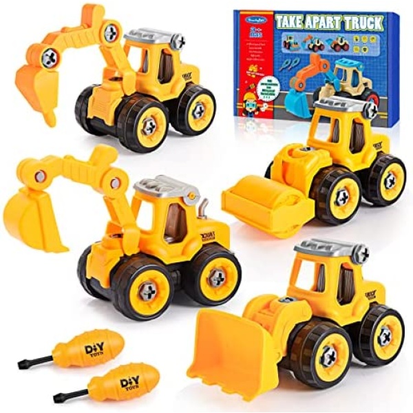 Gifts for 3-8 Year Old Boys Girls,Luckades Construction Toys for Boys 3-10 Year Old Boy Toys Age 3-8 Trucks for 3-10 Year Old Boys Learning Toys Birthday Gifts for 4-8 Year Old Girls Blue