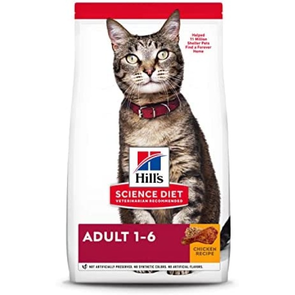 Hill's Science Diet Adult Dry Cat Food, Chicken Recipe, 16 lb Bag