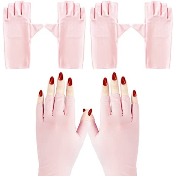 Homelove UV Shield Gloves for Gel Manicure, Light Protection Gloves for Gel Nail Lamp