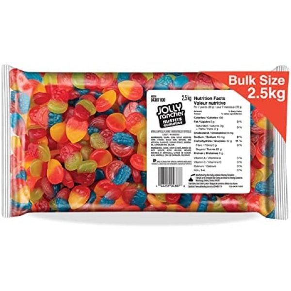 JOLLY RANCHER Misfits Gummy Candy, Assorted Candy Gummies to Share, Bulk Bag, 2.5kg Snack Sized Assorted Candy - Online Exclusive