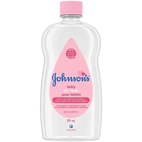 Johnson's Baby Oil, Mineral Oil Moisturizer and Baby Massage Oil, 591 ml