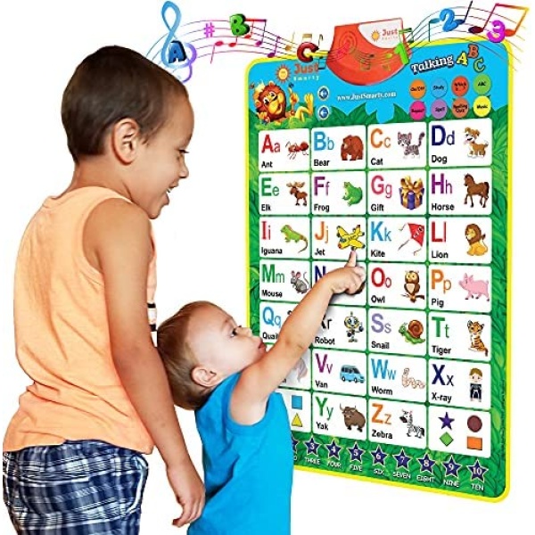 Just Smarty Interactive Alphabet Wall Chart for Toddlers 2-4 – Learn ABC Letters, Numbers, Words, Spelling Toys for Toddlers, Kids Learning Toys, Speech Therapy Toys for Toddlers 1-3, Alphabet Toys