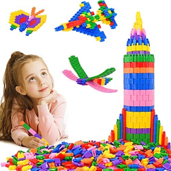 Kids 600pcs Set Building Blocks Construction Toy - Learning Playset STEM Toy Set Educational Kit Child Branin Development Preschool Kindergarten Toy