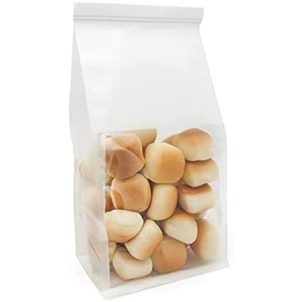 LANSCOERY 25Pack Bakery Bags Paper Bags with Window,5x3.7x11Inches Tin Tie Tab Lock Bags,Cookie Bags,Toast Bags,Pastry Bags,Coffee Bags,Bread Bags,Treat Bags,Popcorn Bags