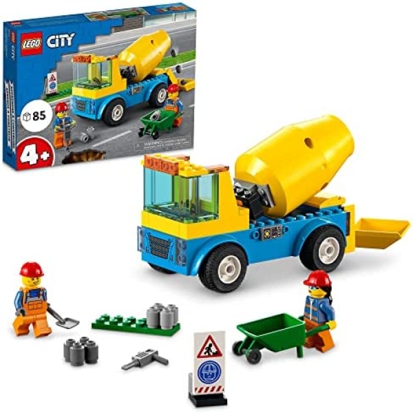 LEGO City Great Vehicles Cement Mixer Truck 60325 Building Toy Set for Preschool Kids, Boys, and Girls Ages 4+ (85 Pieces)