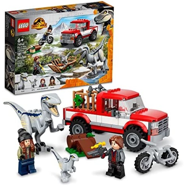 LEGO Jurassic World Blue and Beta Velociraptor Capture 76946 with Truck and 2 Dinosaur Toys for Kids, 2022 Dominion Movie Inspired Set