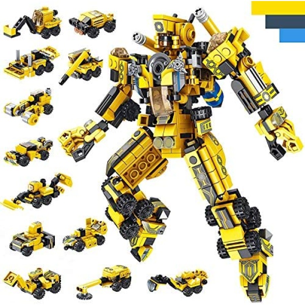 LUKAT Robot STEM Building Toys for 6 7 8 9 10 11 12 Year Old Boys, 573 pcs Construction Toy Engineering Building Bricks Construction Vehicles Kit Best Gift for Kids Age 6-12 Year Old