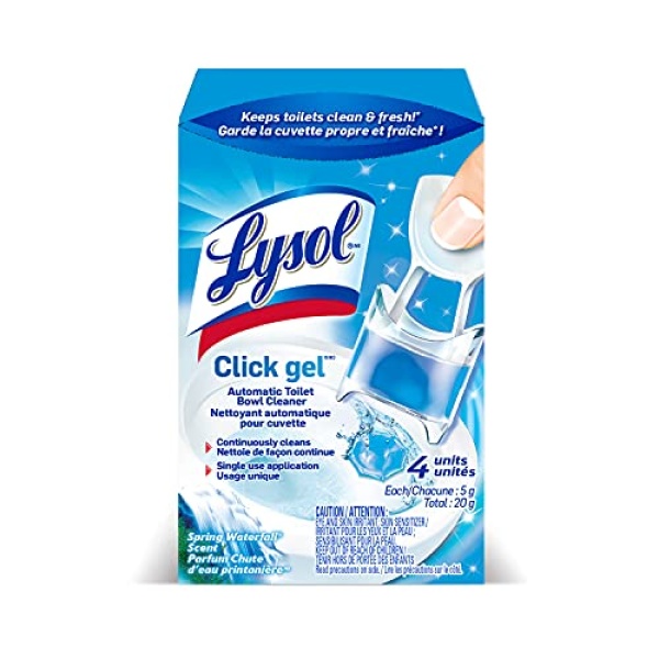 Lysol Click Gel Automatic Toilet Bowl Cleaner, Gel Toilet Bowl Cleaner, For Cleaning and Refreshing, Ocean Fresh, 4 Applicators per pack