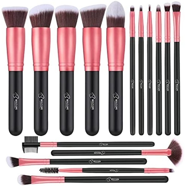 Makeup Brushes Makeup Brush Set - 16 Pcs BESTOPE PRO Premium Synthetic Foundation Concealers Eye Shadows Make Up Brushes set (Rose Gold)