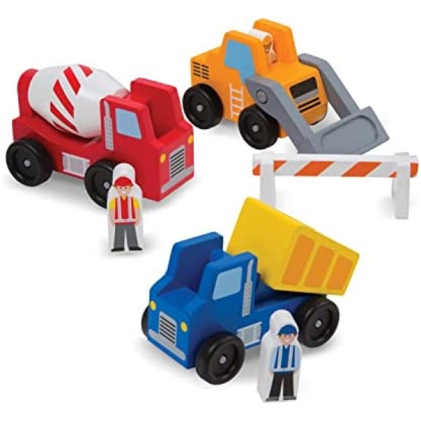 Melissa & Doug Construction Vehicle Wooden Play Set (8 Pcs)