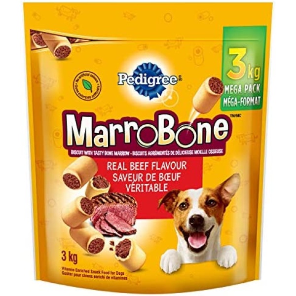 PEDIGREE MARROBONE Medium Dog Treats - Beef Flavour, 3kg Pouch