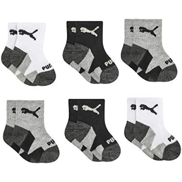 PUMA baby-boys 6 Pack Anklet Socks