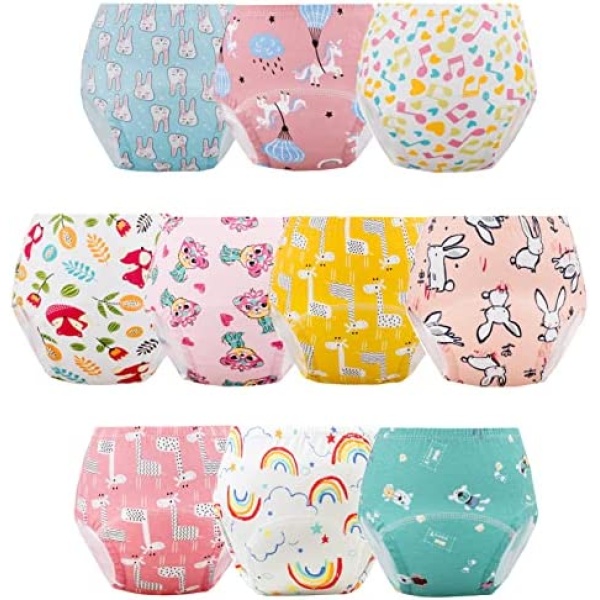 Potty Training Pants for Toddlers and Girls, Learning Designs Training Underwear Pants(8 packs)