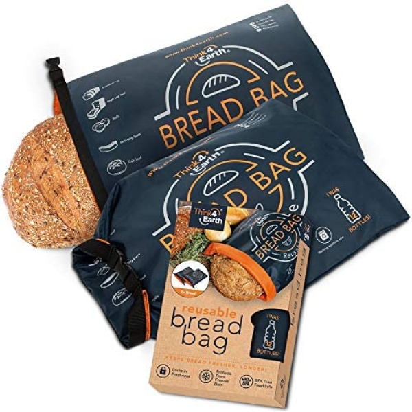 Reusable Bread Bag for Homemade Bread, Large Bread Bags for Homemade Bread - Freezer Bread Bags for Bread Loaves with Double Lining - Bread Bags BPA Free - Bakery Supplies for Packaging (2 Pack)