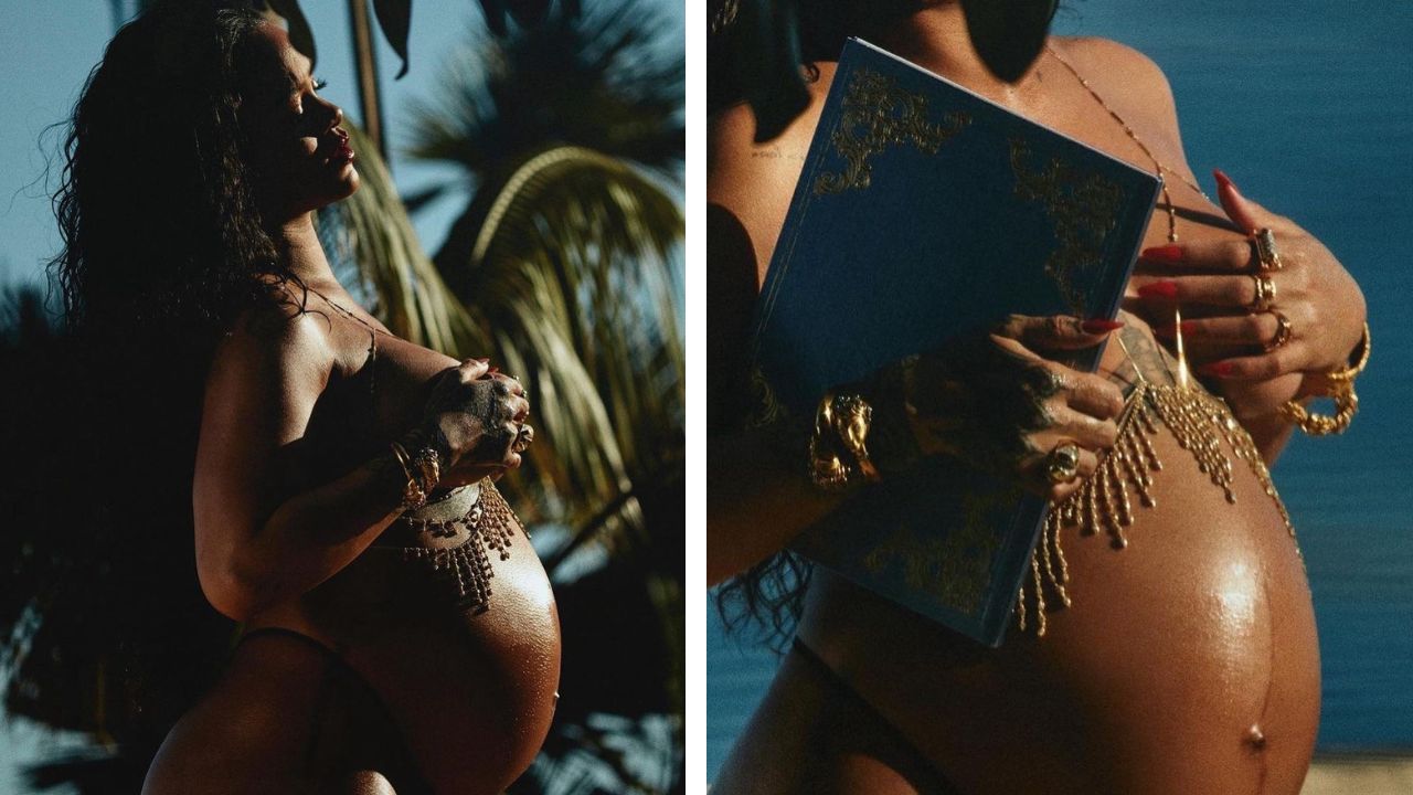 Rihanna Posed in Custom Jacquie Aiche Jewels During her First Maternity Photoshoot