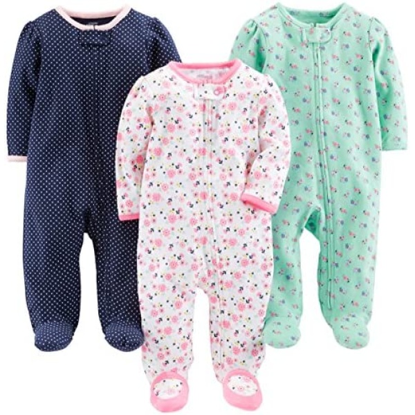 Simple Joys by Carter's Baby Girls' 3-Pack Sleep and Play