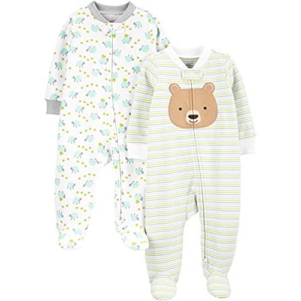 Simple Joys by Carter's Unisex-Baby Neutral 2-Pack Cotton Footed Sleep and Play