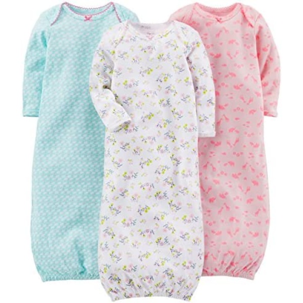 Simple Joys by Carter's baby-girls 3-pack Cotton Sleeper Gown Nightgown