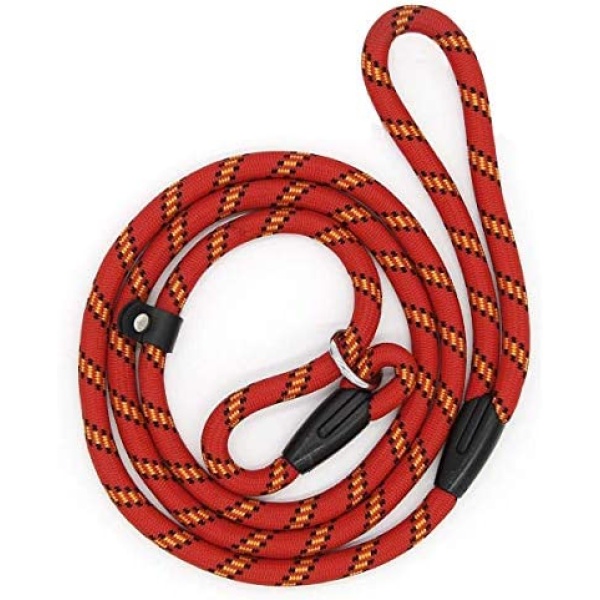 Sweeethome Dog Slip Rope Leash, Rope Lead for Pet, Adjustable Pet Leash Strong Dogs Training Leash Climbing Dog Rope Leash, 5 FT Nylon Leash for Dog Training Leash Small and Medium GOG Leash (red)