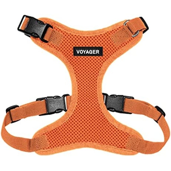 Voyager Step-in Lock Pet Harness - All Weather Mesh, Adjustable Step in Harness for Cats and Dogs by Best Pet Supplies - Orange, S