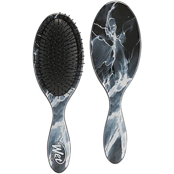 Wet Brush Original Detangler Brush - Metallic Marble, Onyx - All Hair Types - Ultra-Soft IntelliFlex Bristles Glide Through Tangles with Ease - Pain-Free Comb for Men, Women, Boys and Girls