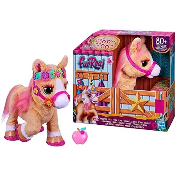 furReal Cinnamon, My Stylin’ Pony Toy, 14-Inch Electronic Pets, 80+ Sounds & Reactions, 26 Accessories, Interactive Toys for 4 Year Old Girls and Boys and Up