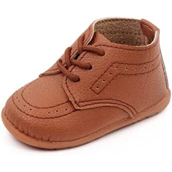 A&J DESIGN Baby Boy Shoes, Infant Pu Leather Soft Rubber Sole Outdoor Non-Slip 6-18 Months