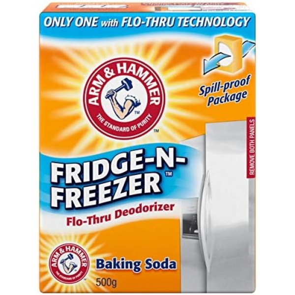 ARM & HAMMER Fridge-N-Freezer Baking Soda Deodorizer, Flo-Thru Design, 500-g