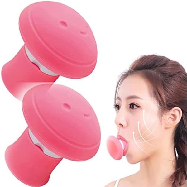 Angzhili 2Pc Face Slimming Tool,Face Lifting Skin Firming Tool Exerciser,Mouth Exercise Face Double Chin Slimming Tool Tighten the Facial Lines Skin Care Tool