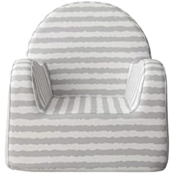 Baby Care Soffkin Leather Luxury Kids Sofa - Grey with Stripe