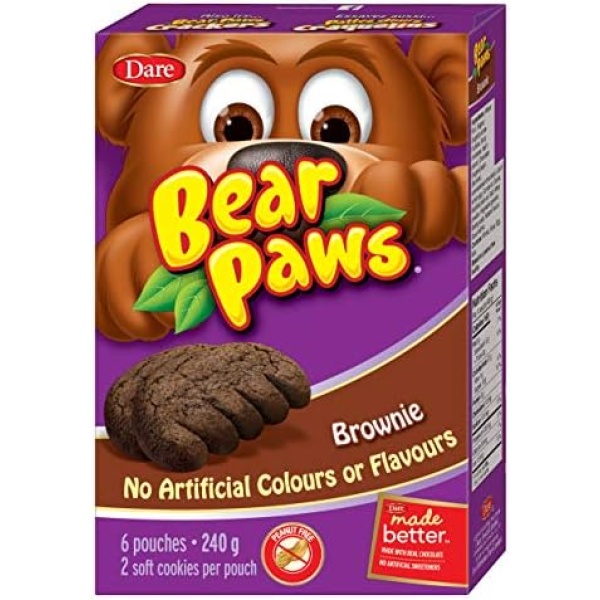 Bear Paws Dare Brownie Cookies, 6 Pouches per Box - 240g