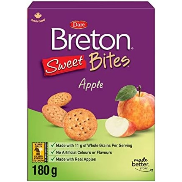 Breton Sweet Bites Apple Crackers, 180g, Beige